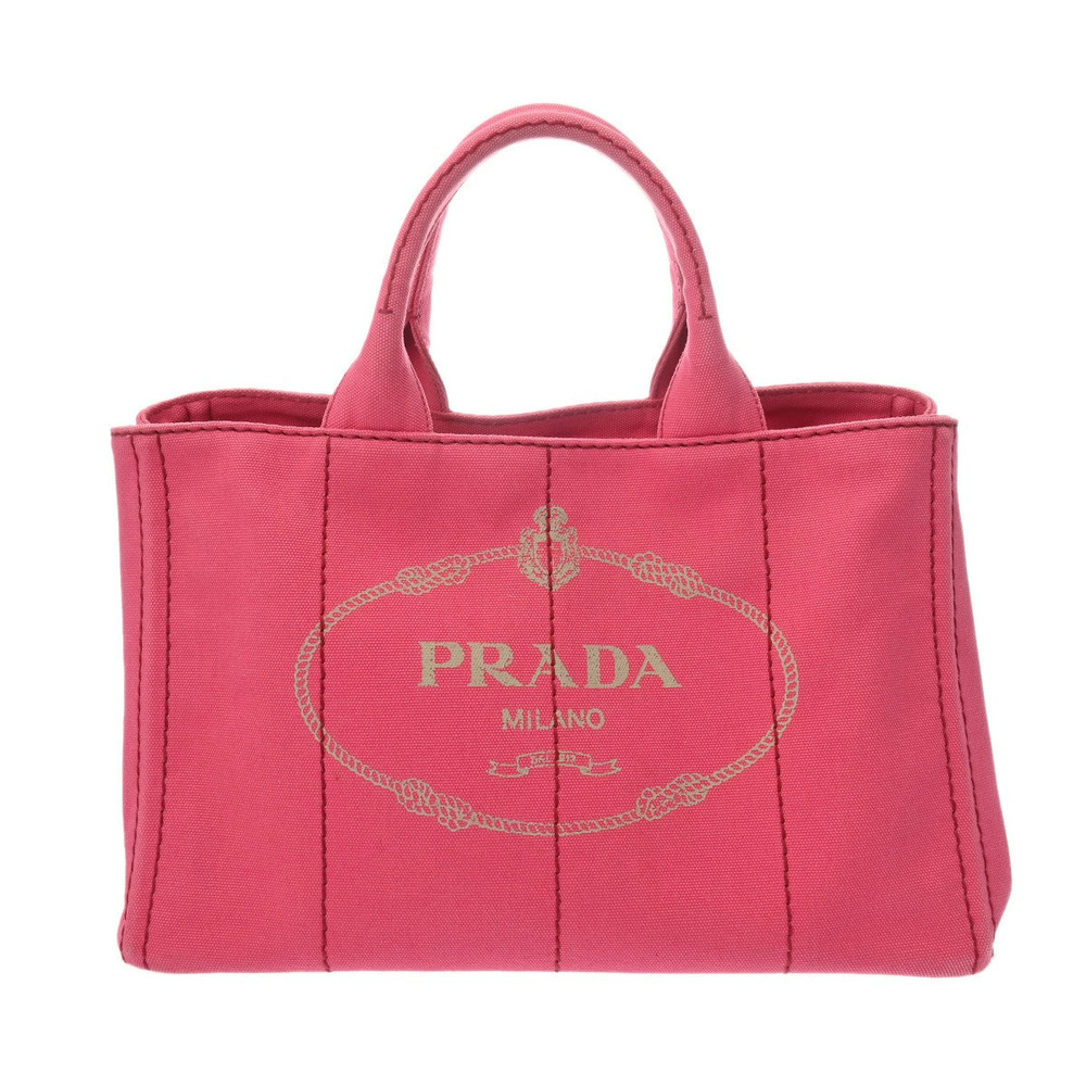 PRADA Canapa Tote Pink Canvas Handbag